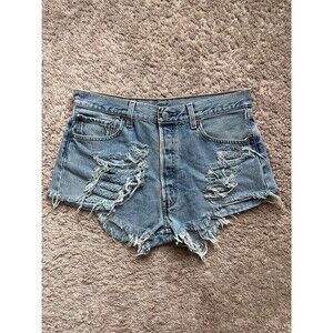 Vintage Levi's 501 Distressed Cut-Off Button-Fly Shorts Size 30